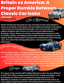 British vs American Classics: An Infographic Guide to Motoring Legends